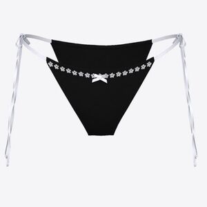 New! Frankie’s Bikinis x PINK itsy Black Bikini Bottom 1522